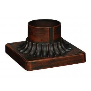 SATCO/NUVO Aluminum Post Base Rustic Bronze Finish 6 Inch Square Pier Mount Base (25-4908)