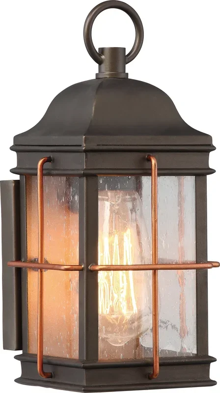 SATCO/NUVO Howell 1-Light Small Outdoor Wall Fixture With 60W Vintage Lamp Included Bronze With Copper Accents Finish (60-5831)