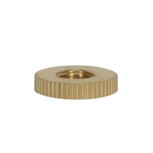 SATCO/NUVO Knurl Solid Brass Check Ring 1/8 IP Tapped 1 Inch Diameter (90-2440)