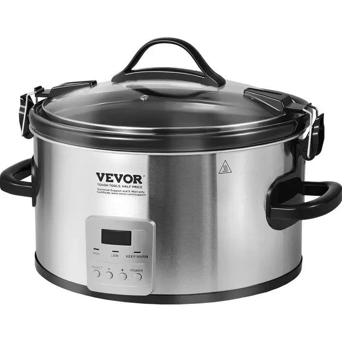 Slow Cooker 8 qt. 320W Electric Slow Cooker Pot with 3-Level Heat Settings Digital Slow Cookers with 20 Hours Max Timer