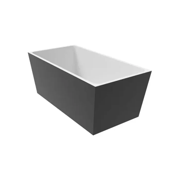 Sophia 66.92 in. x 31.49 in. Soaking Acrylic Bathtub with Center Drain in Black and White