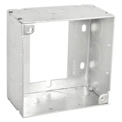 Southwire Garvin 4 Square Extension Ring Converts One Gang To 4 Square 2-1/8 Inch Deep 1/2 And 3/4 Knockouts (53171-SUB)