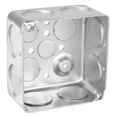 Southwire Garvin 4 Square Junction Box Drawn 2-1/8 Inch Deep (8) 1 Inch Side Knockouts (52171-1DR)