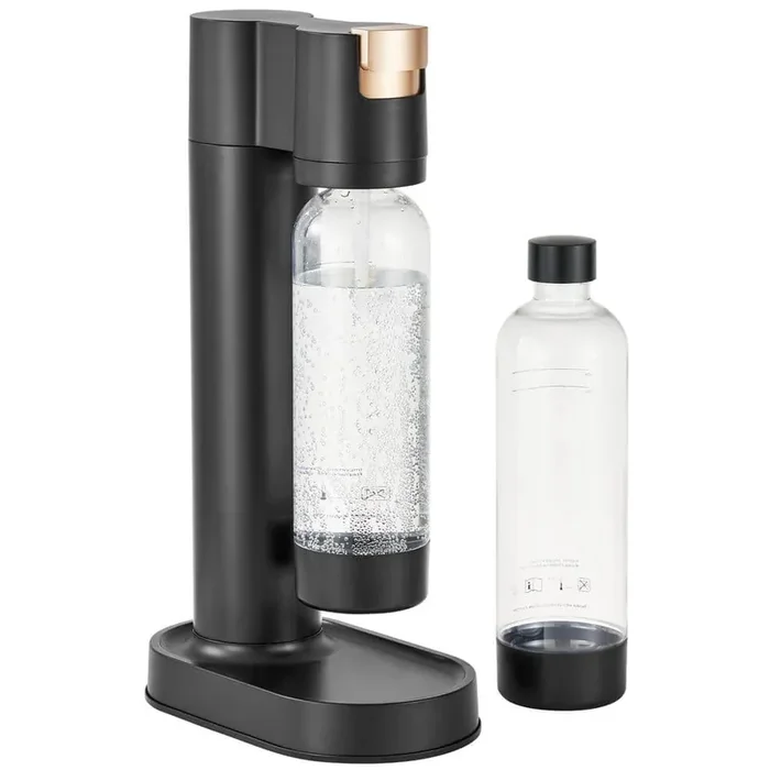 Sparkling Water Maker, Soda Carbonator Machine for Home, 2 BPA-Free 1L PET Bottles, Compatible with 60 l CO2 Cylinder