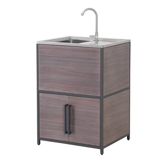Stainless Steel 25 in.W x 21 in.D x 36.02 in.H Freestanding Outdoor Kitchen Sink with Cabinet for Outdoor Grill Cart