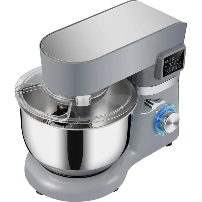 Stand Mixer, 660W Electric Dough Mixer with 6 Speeds LCD Screen Timing, Tilt-Head Food Mixer,5.8 Qt,2025 Upgrade,Grey
