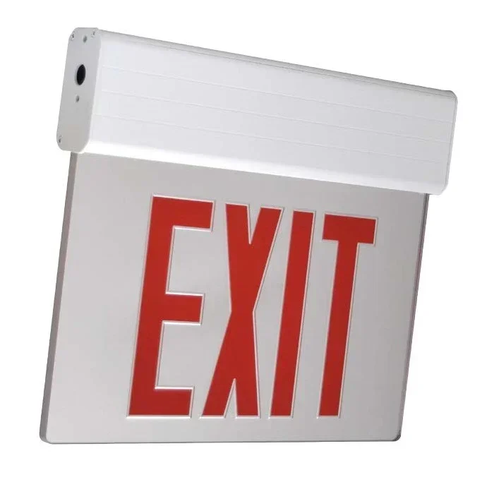 Standard-BL Edgelit Aluminum Exit Sign Double Face Red Letters Mirror Panel Black Housing AC Only (ELXTEU2RMB-SPV-USA)