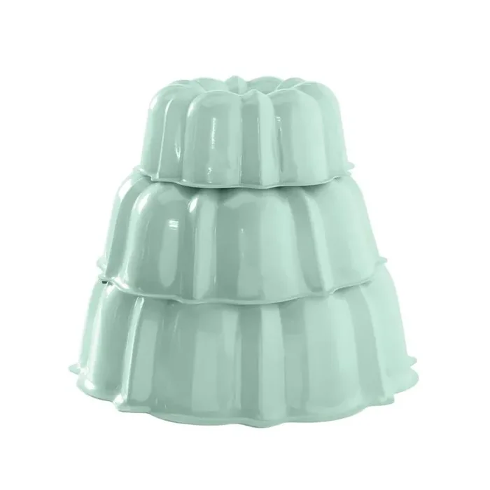 Tiered Bundt 3,6, 12 Cup, Aluminum Sea Glass Bundt Pans (3-Pack)