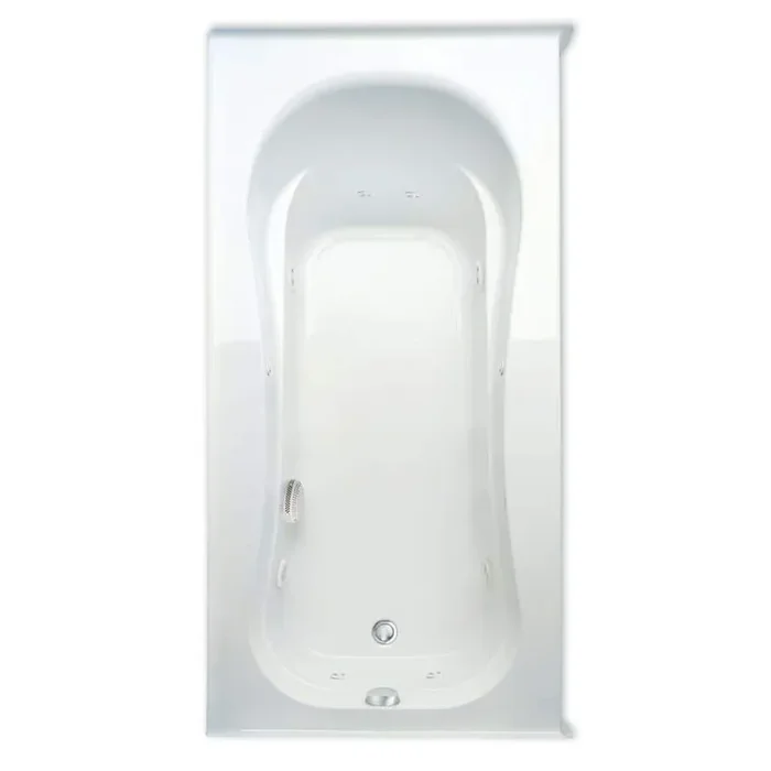 Vecelli 72 in. Acrylic Left Drain Rectangular Alcove Whirlpool Bathtub in White