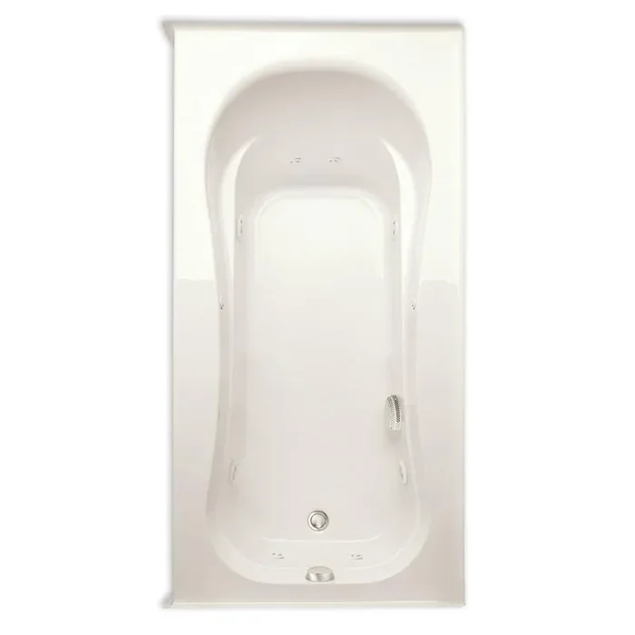 Vecelli 72 in. Acrylic Right Drain Rectangular Alcove Whirlpool Bathtub in Biscuit