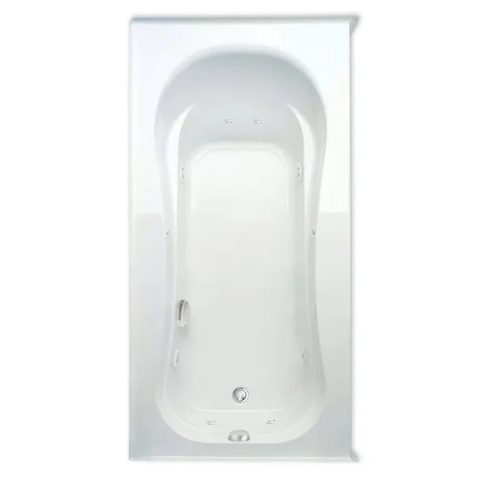 Vecelli 72 in. Acrylic Whirlpool Bathtub Left Drain Rectangular Alcove with Heater in White