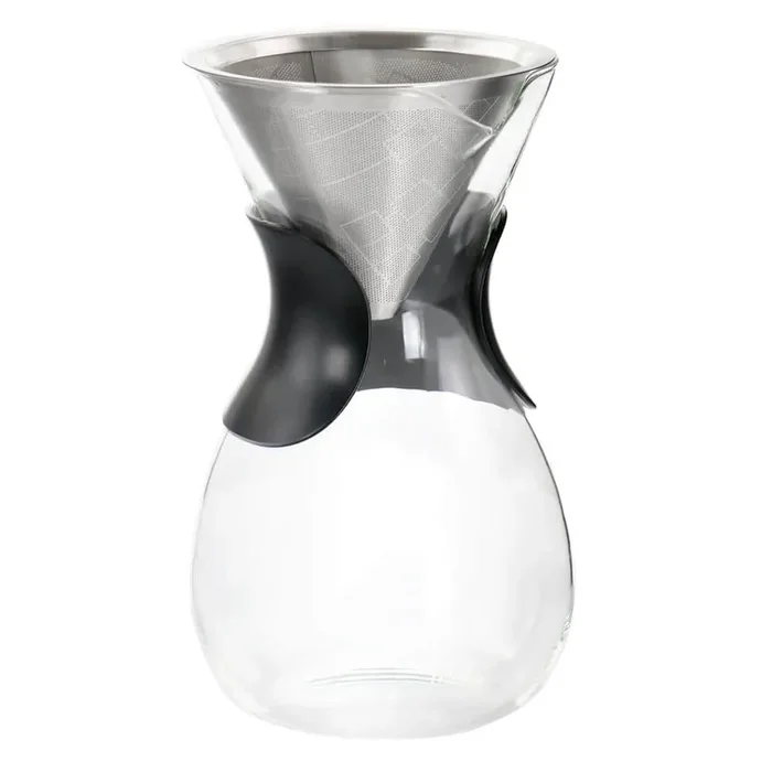 Verduzco 1 Liter 4- Cup Clear Glass Pour Over Coffee Maker with Fine Mesh Filter