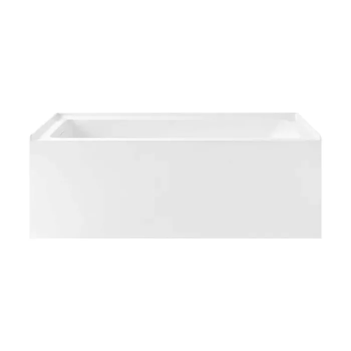 Voltaire 60 in. x 30 in. Skirted Soaking Apron Bathtub with Left Drain in Glossy White