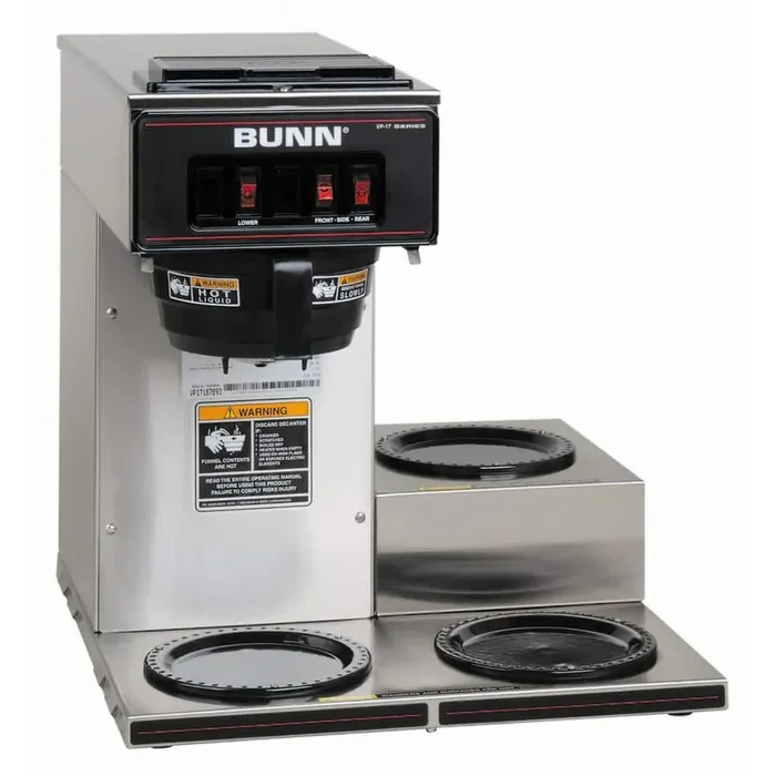 VP17-3 3L 12-Cup Commercial Coffee Maker, 3 Lower Warmers, 13300.0003