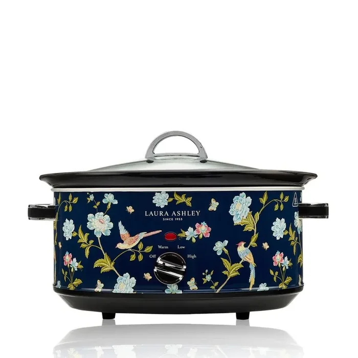 VQ – 6.9 qt. Elveden Navy Stainless Steel Slow Cooker with Non-Slip Feet
