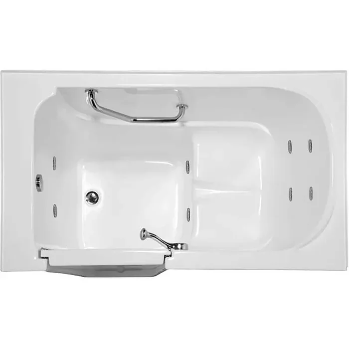 Walk-In 52 in. Right Handed Whirlpool Bathtub in White