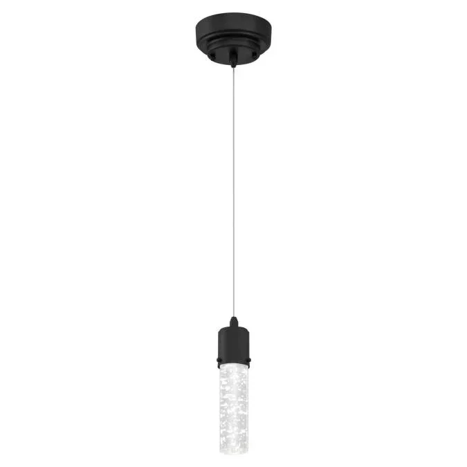 Westinghouse LED Mini Pendant Matte Black Finish Bubble Glass (6372300)