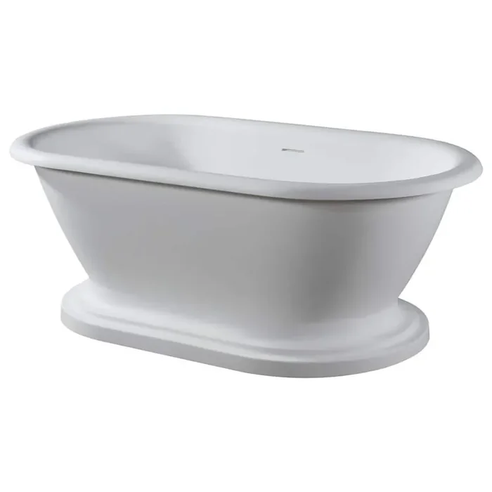 Winston 70 in. Stone Resin Flatbottom Oval Bathtub in Glossy White