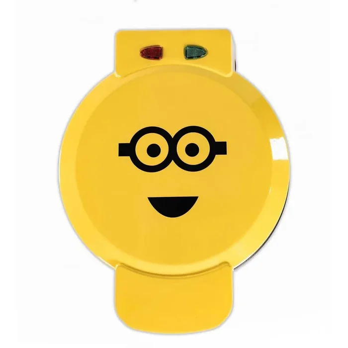 Yellow 900-Watt Minions ‘Kevin‘ Round American Waffle Maker